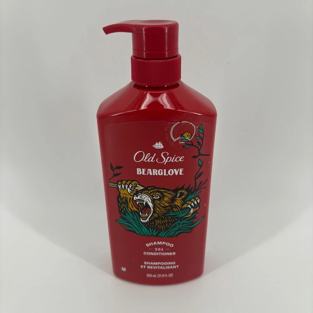 Old Spice Shampoo Conditioner Men 21.9oz Red New Bearglove‎ 2-in-1 Pump Bottle